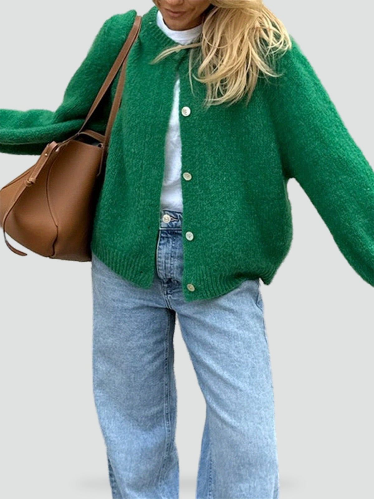 Lottie - Women's Winter Jumper with Button Front - photo 8