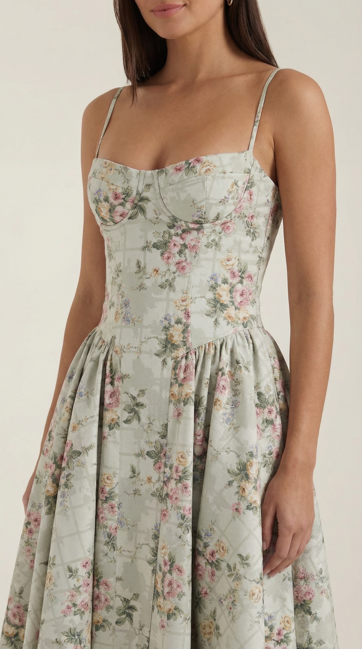 Marielle - Women's Floral Corset Wedding Guest Midi Dress - photo 3