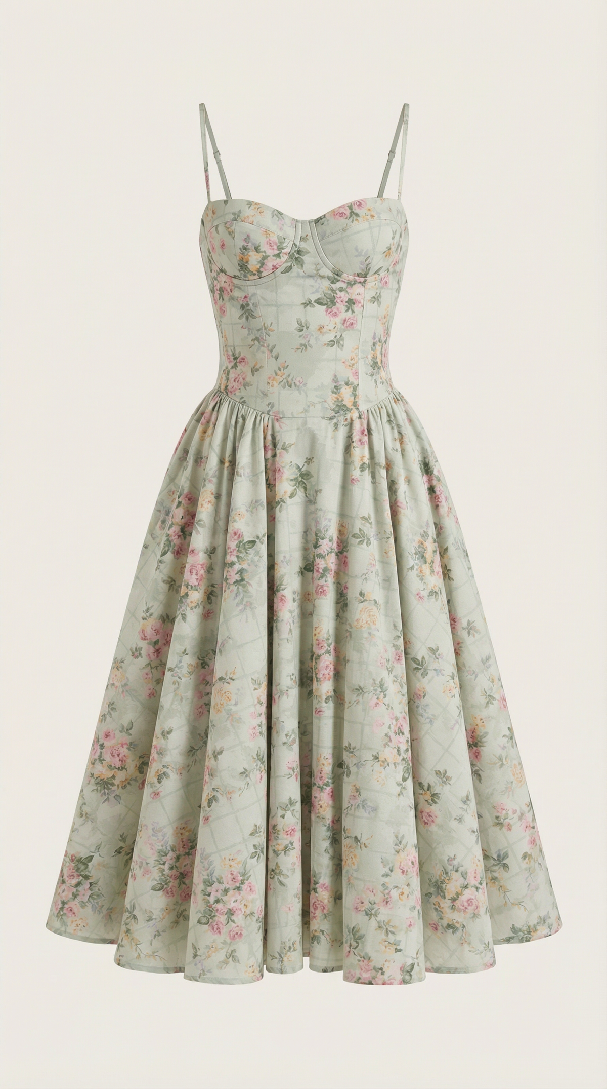 Marielle - Women's Floral Corset Wedding Guest Midi Dress - photo 5