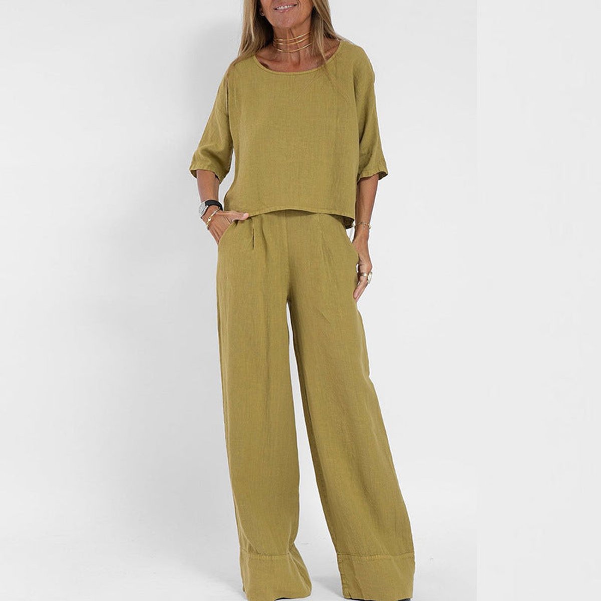 Mireille - Women's Relaxed Two-Piece Set with Wide Leg - photo 2