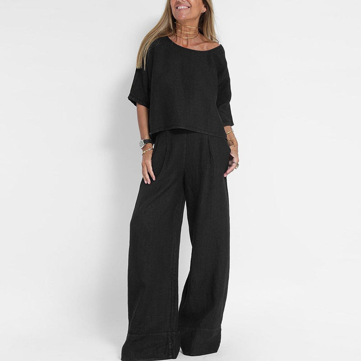 Mireille - Women's Relaxed Two-Piece Set with Wide Leg - photo 9