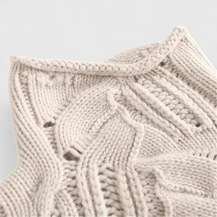 Morwenna - Women's Cable Knit Jumper with Roll Neck - photo 4