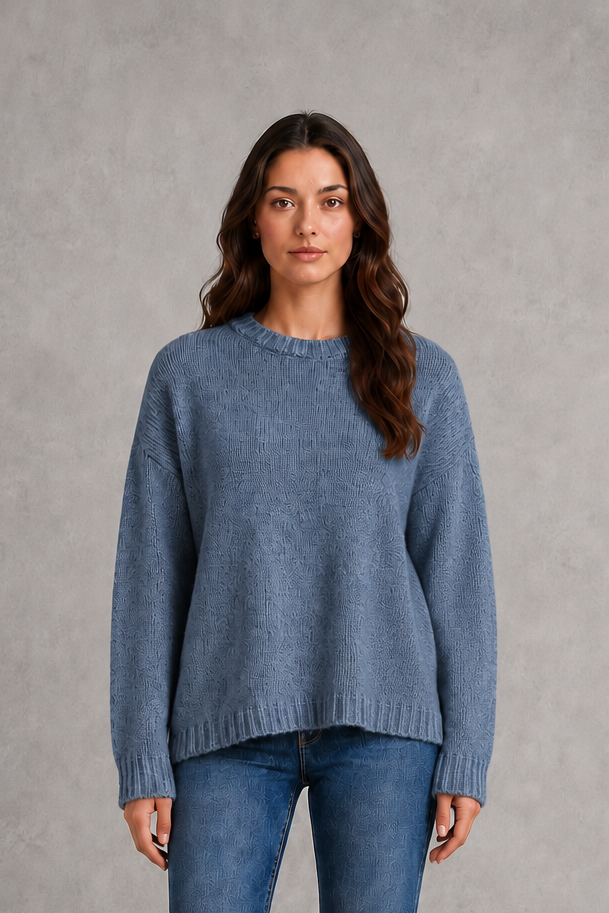 Nina - Women's Relaxed Oversized Crew Neck Knit Jumper - photo 9