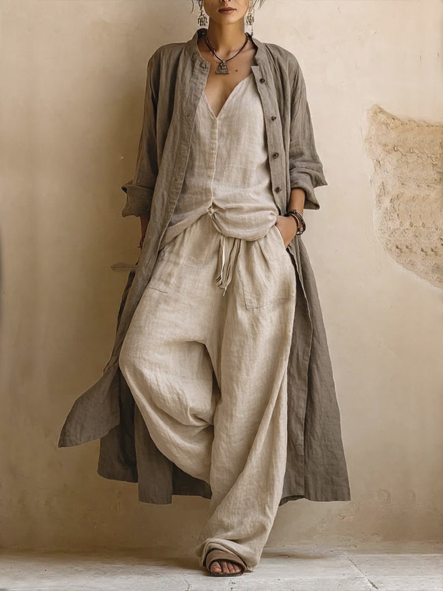 Boema - Women's Bohemian Cotton & Linen Three-Piece Set - photo 2