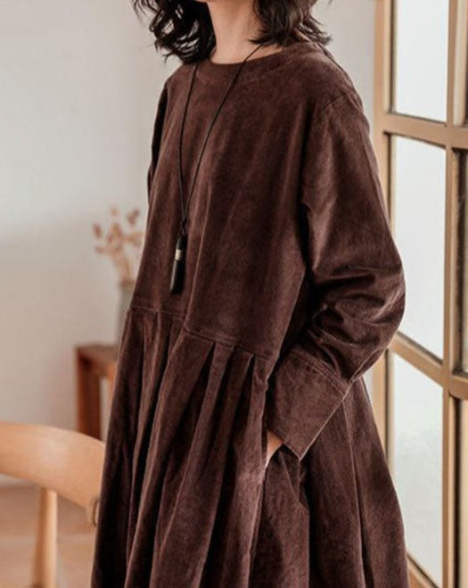 Parthenia - Women's Midi Dress with Wide Leg and Long Sleeves - photo 5
