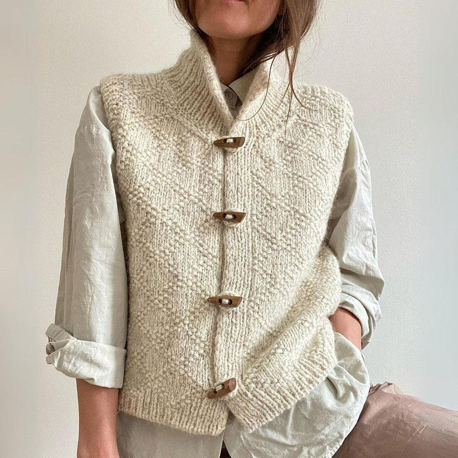 Pierrette - Women's Cardigan with Button Front and Roll Neck - photo 1