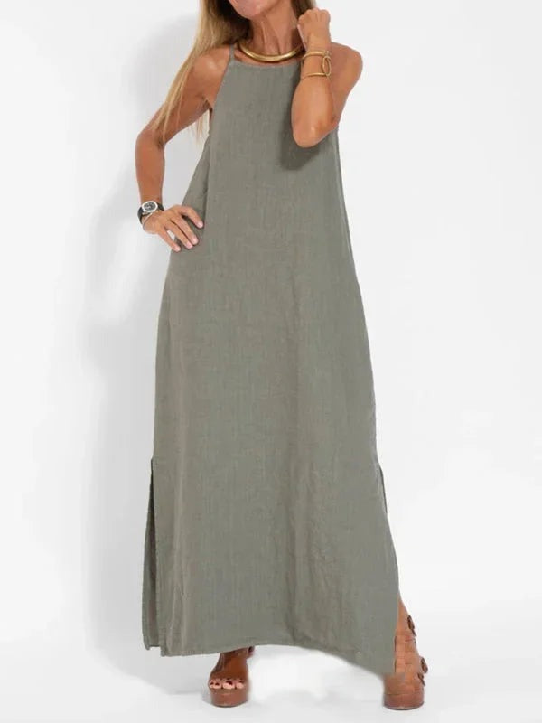 Maria - Women's Sleeveless Linen Maxi Dress, Casual Summer Dress - photo 1