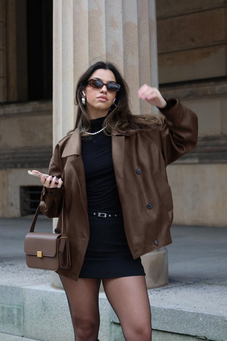 Sheena - Women's Relaxed Coat with Button Front and Hood - photo 6