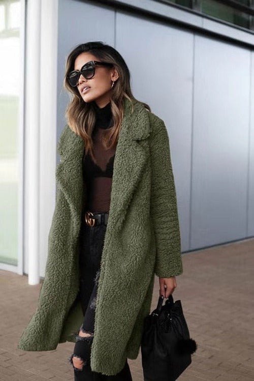 Soft Women's Fleece Teddy Coat Long Style - photo 4