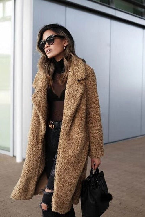 Soft Women's Fleece Teddy Coat Long Style - photo 6
