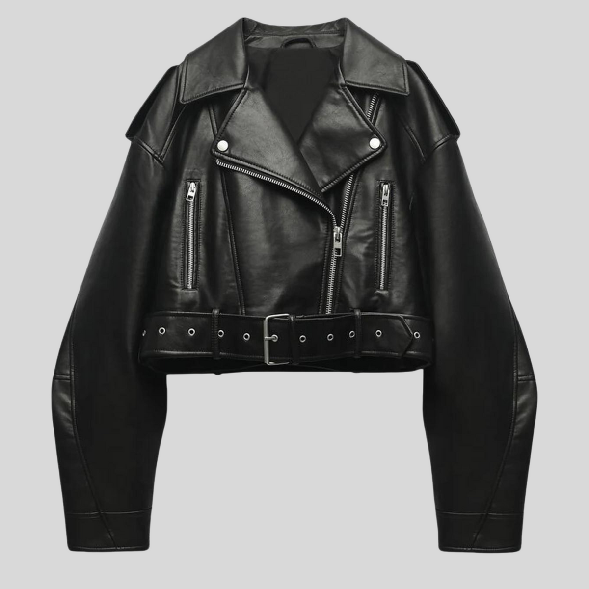 Sylvia - Women's Relaxed Biker Jacket with an Asymmetric Cut - photo 1