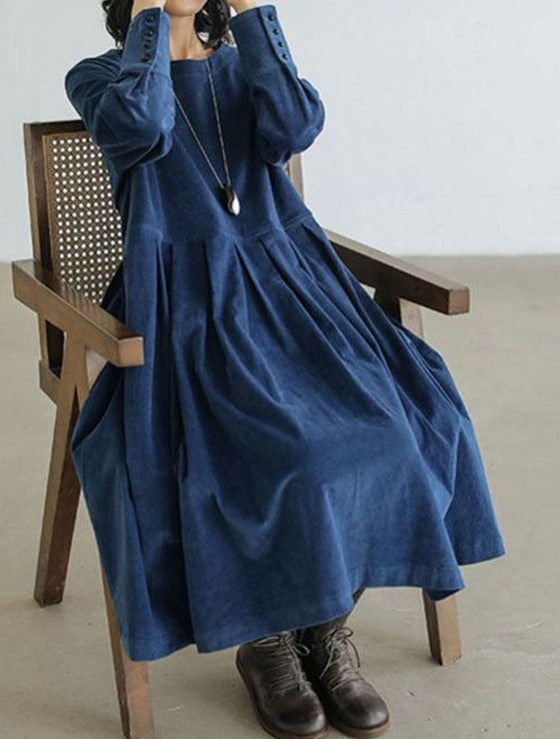 Tilly - Women's Flowing Midi Dress with Long Sleeves - photo 1