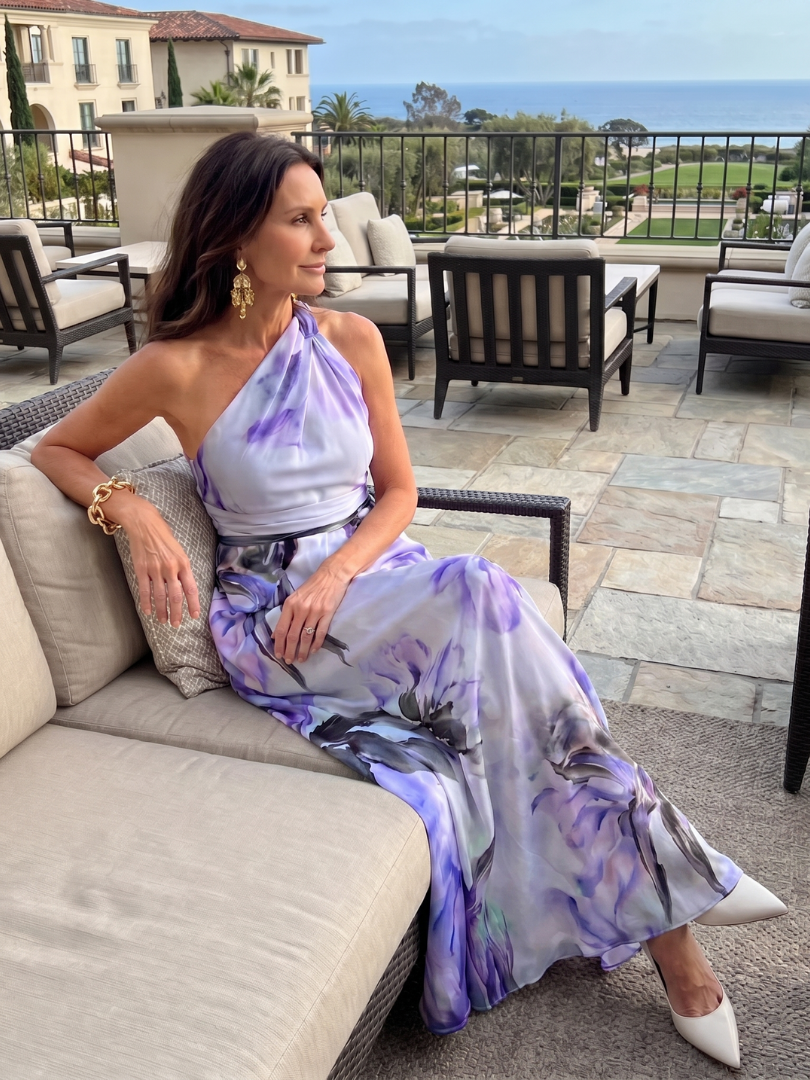Valentine - Women's Maxi Dress with Floral Print and Tie Belt - photo 11