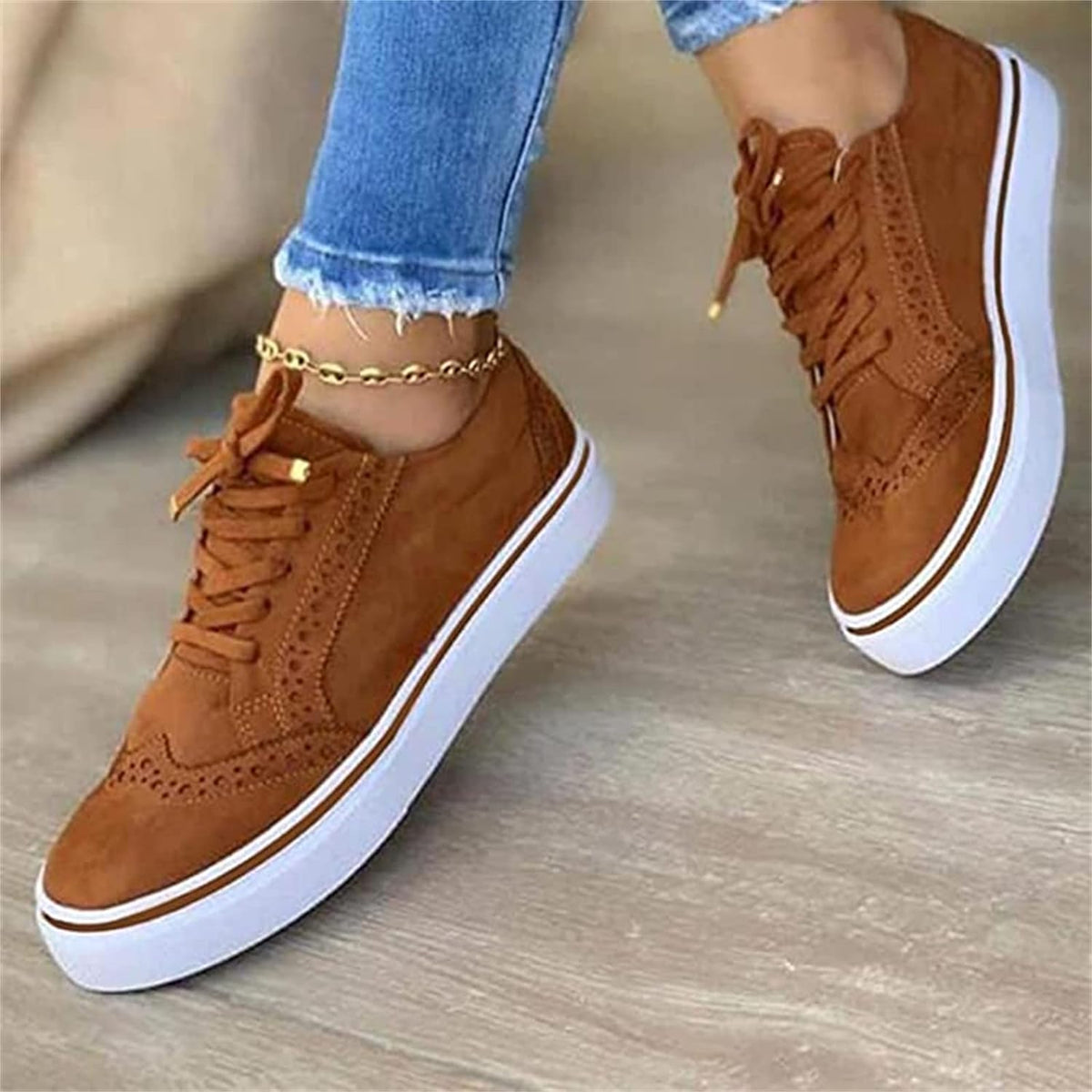 Women's Brown Wide Fit Comfort Shoes for Swollen Feet - photo 6