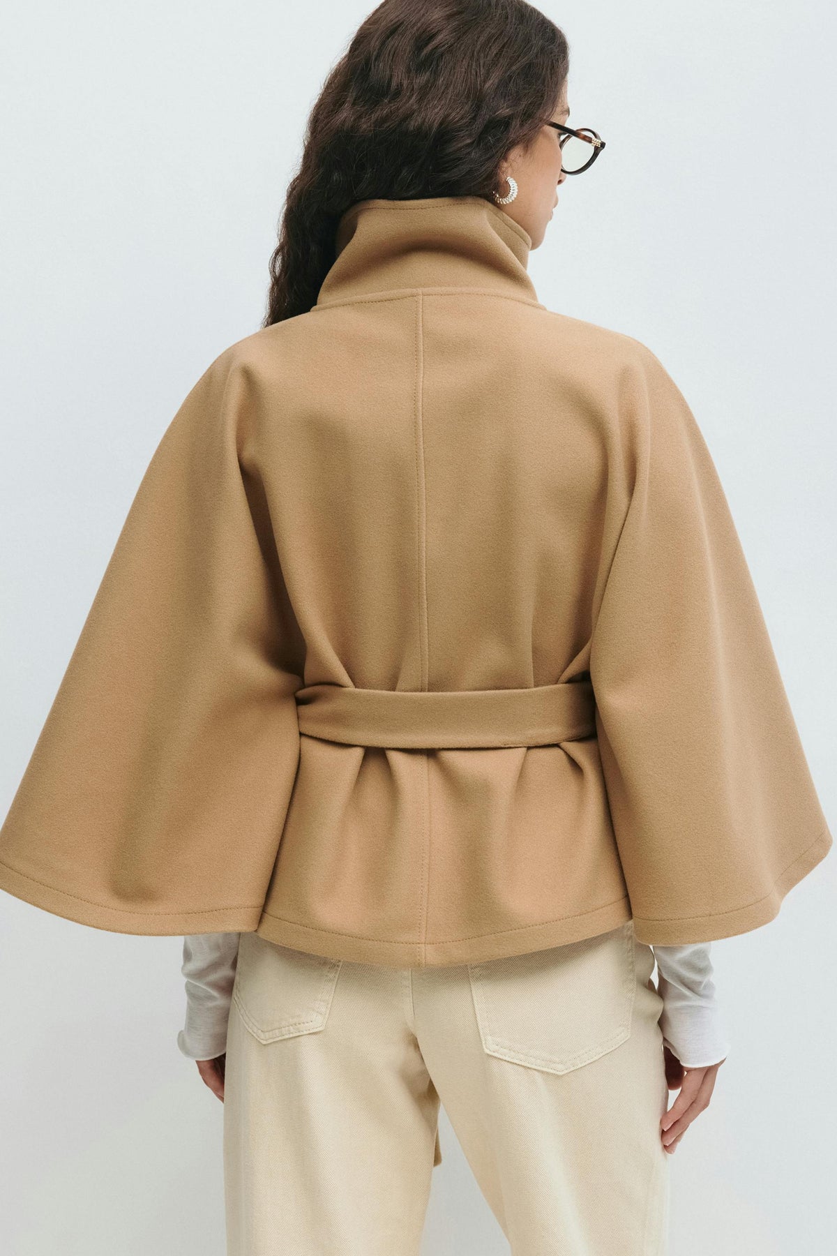 Women's Belted Cape with High Collar - photo 9
