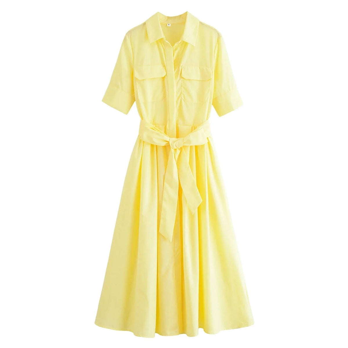 Beth – rochie-cămașă midi de damă, cu cordon
