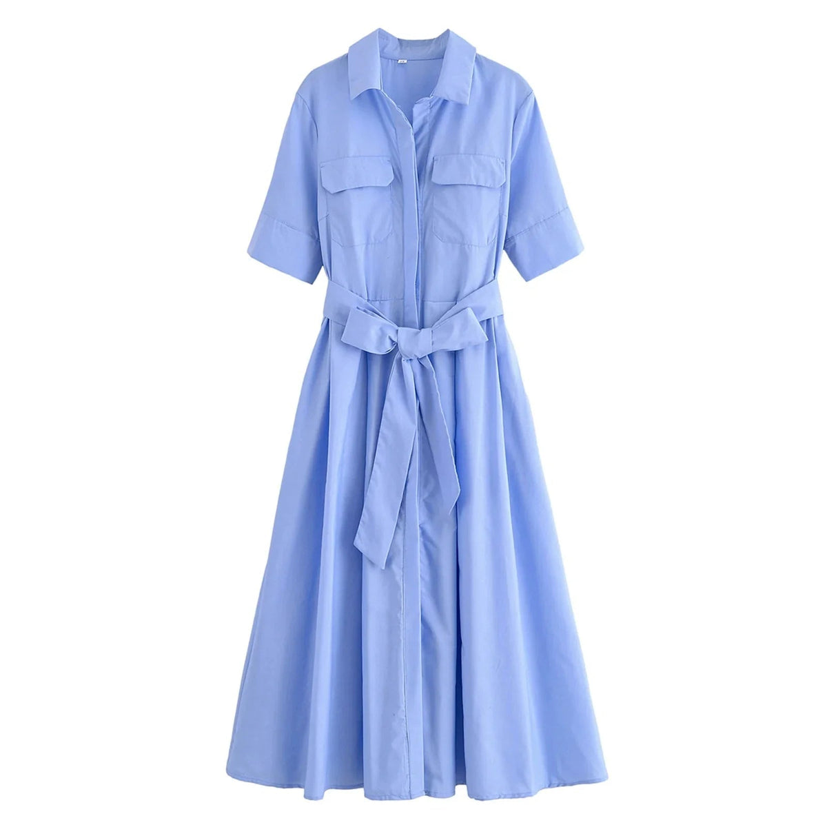 Beth – rochie-cămașă midi de damă, cu cordon