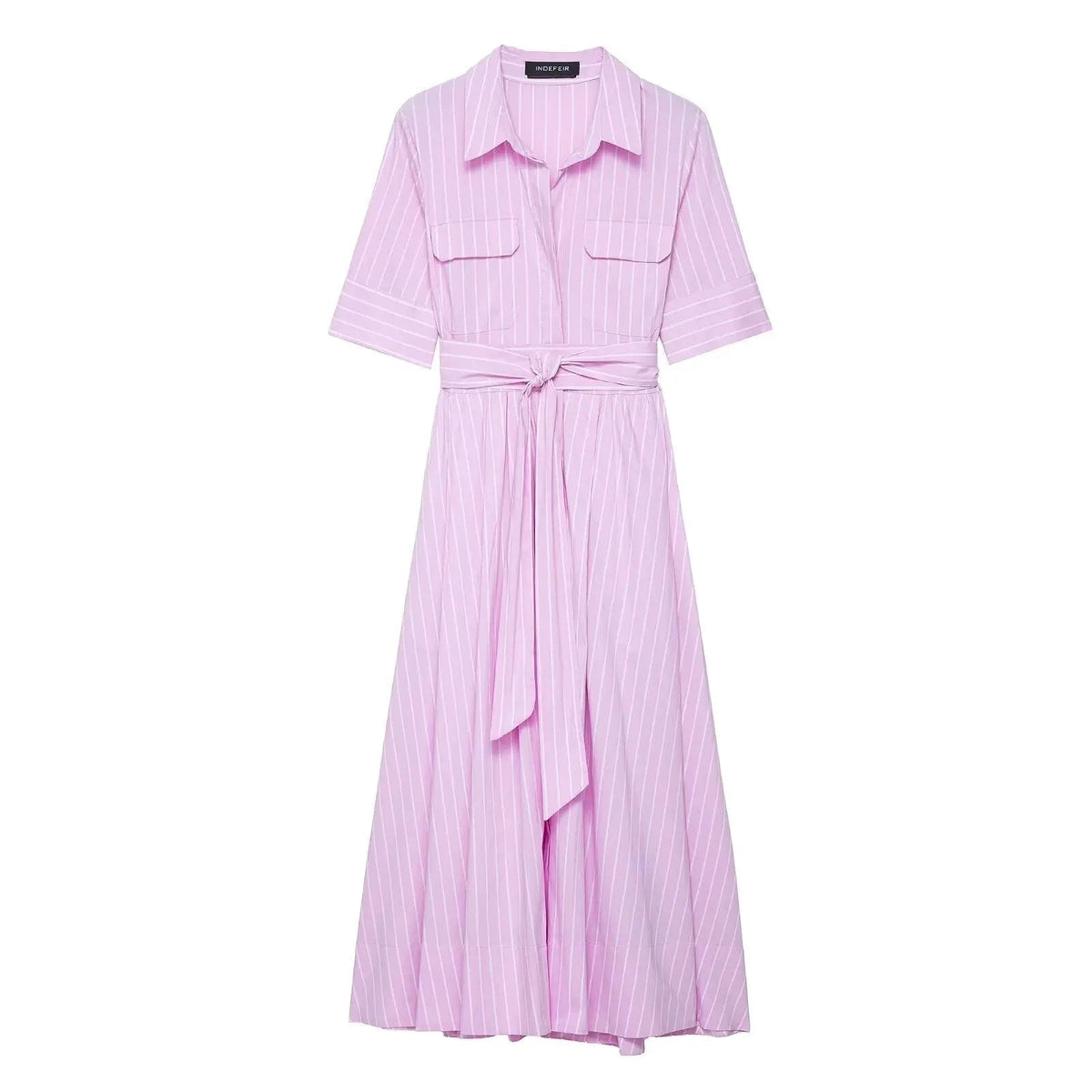 Beth – rochie-cămașă midi de damă, cu cordon