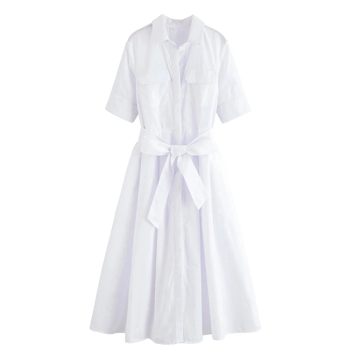 Beth – rochie-cămașă midi de damă, cu cordon