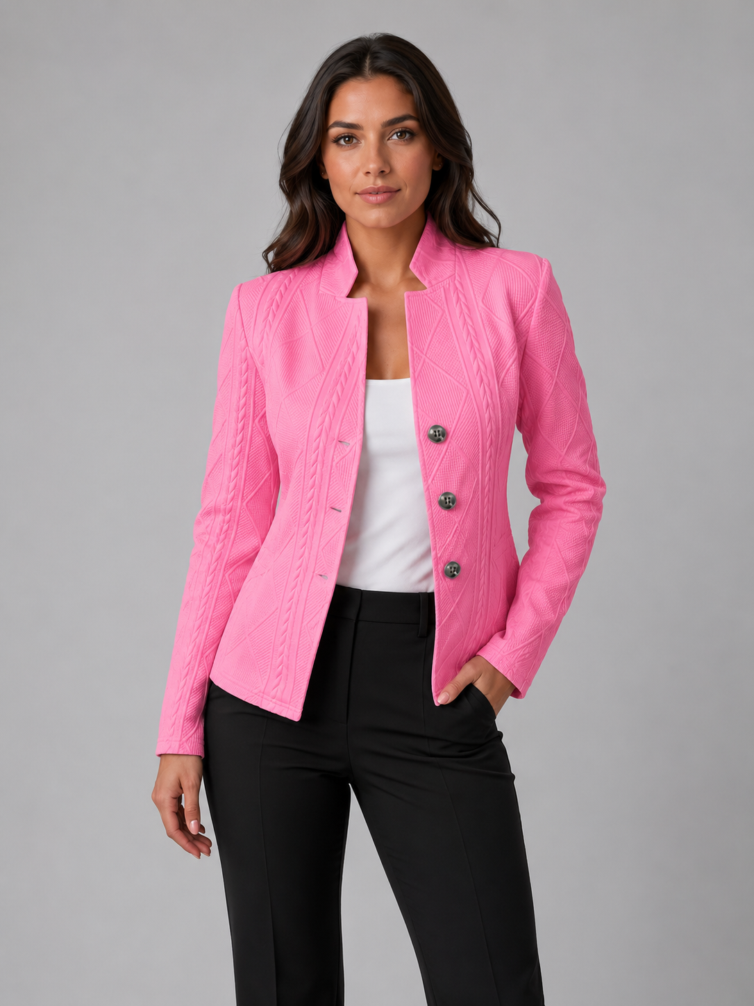 Rosie - Women's Cable Knit Blazer with Tailored Fit
