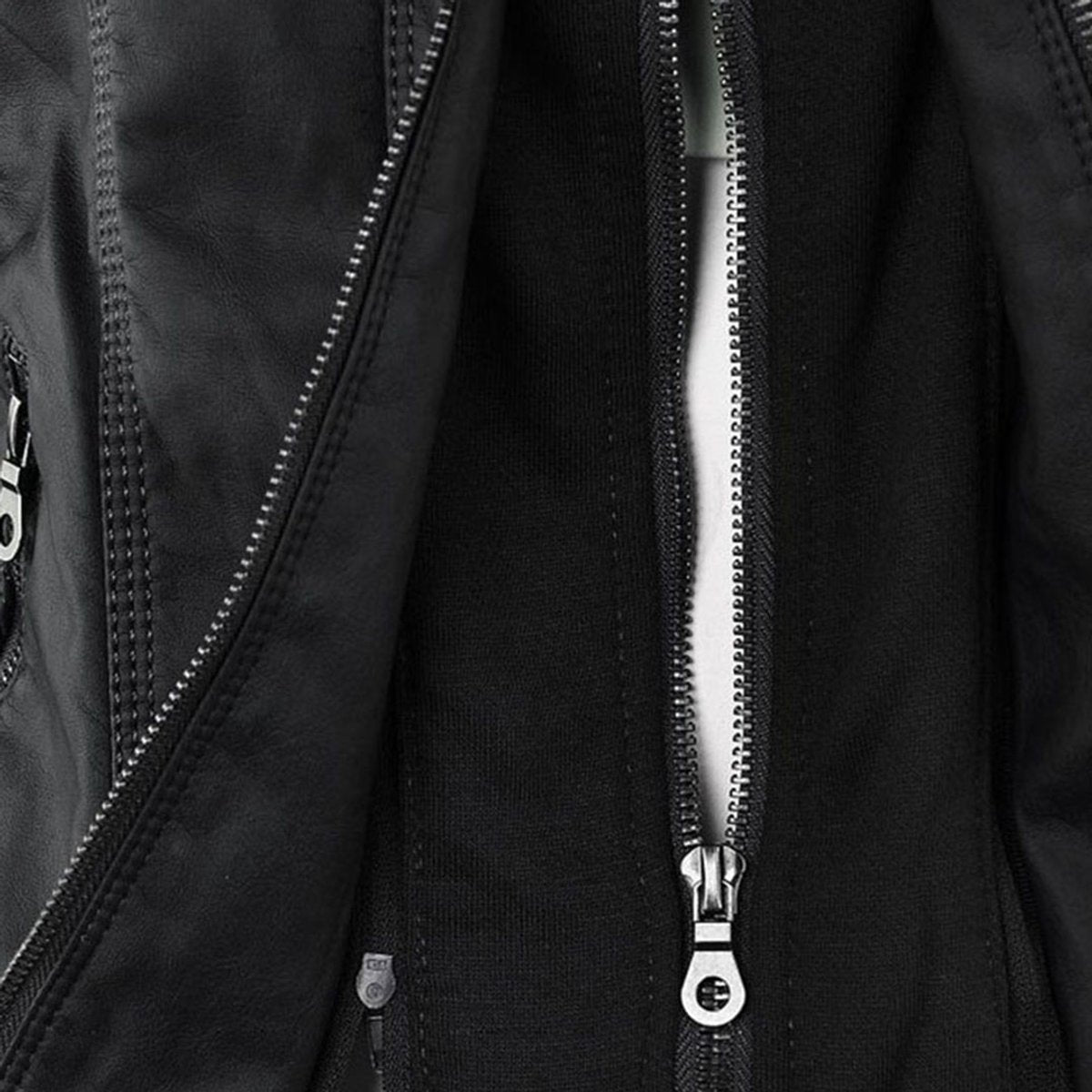 Charlotte - Women's Faux Leather Moto Coat with Removable Hood - photo 18