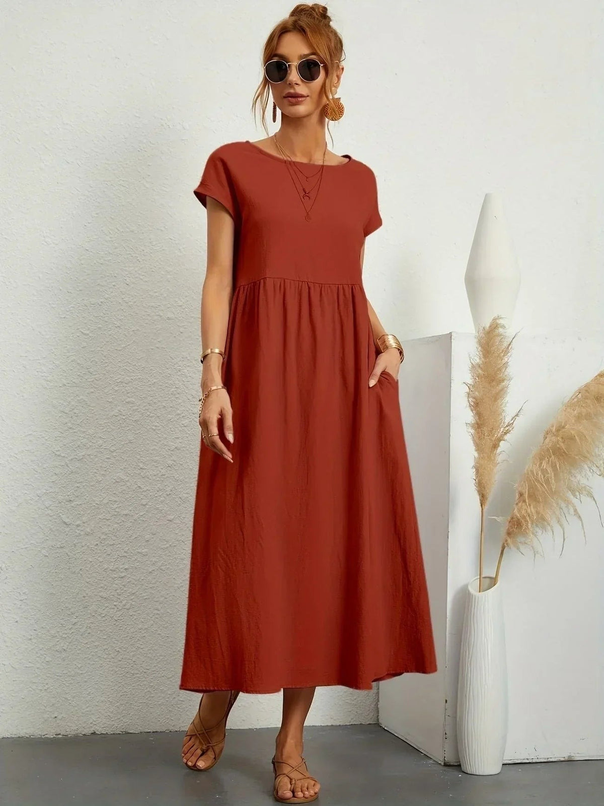 Women's Relaxed Summer Maxi Dress in Cotton Linen - photo 24