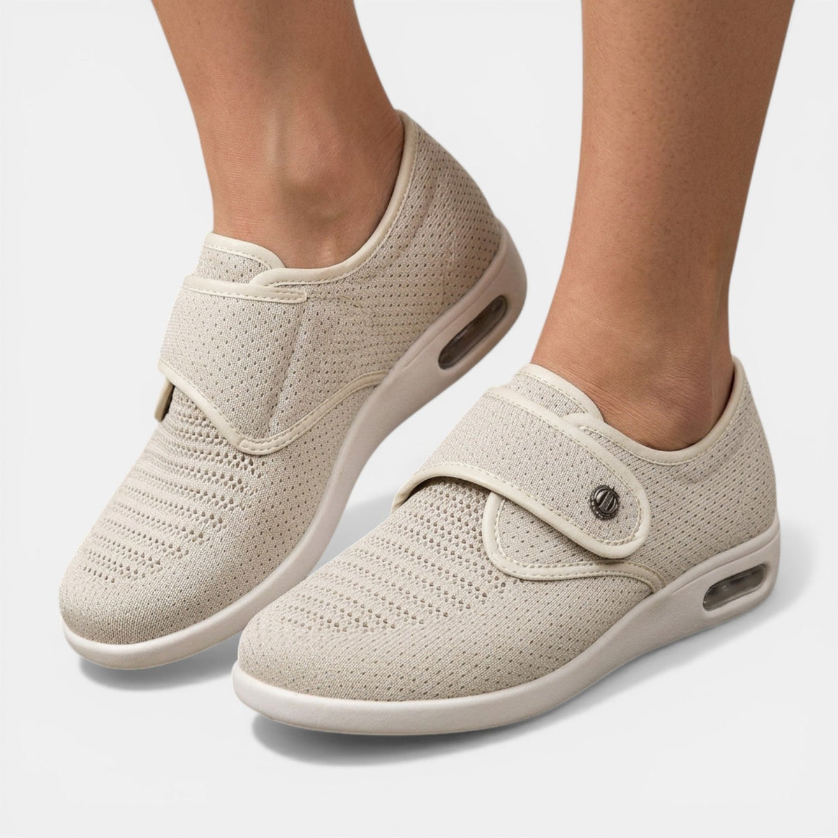 Candice - Women's Cushioned Wide Fit Trainers with Strap