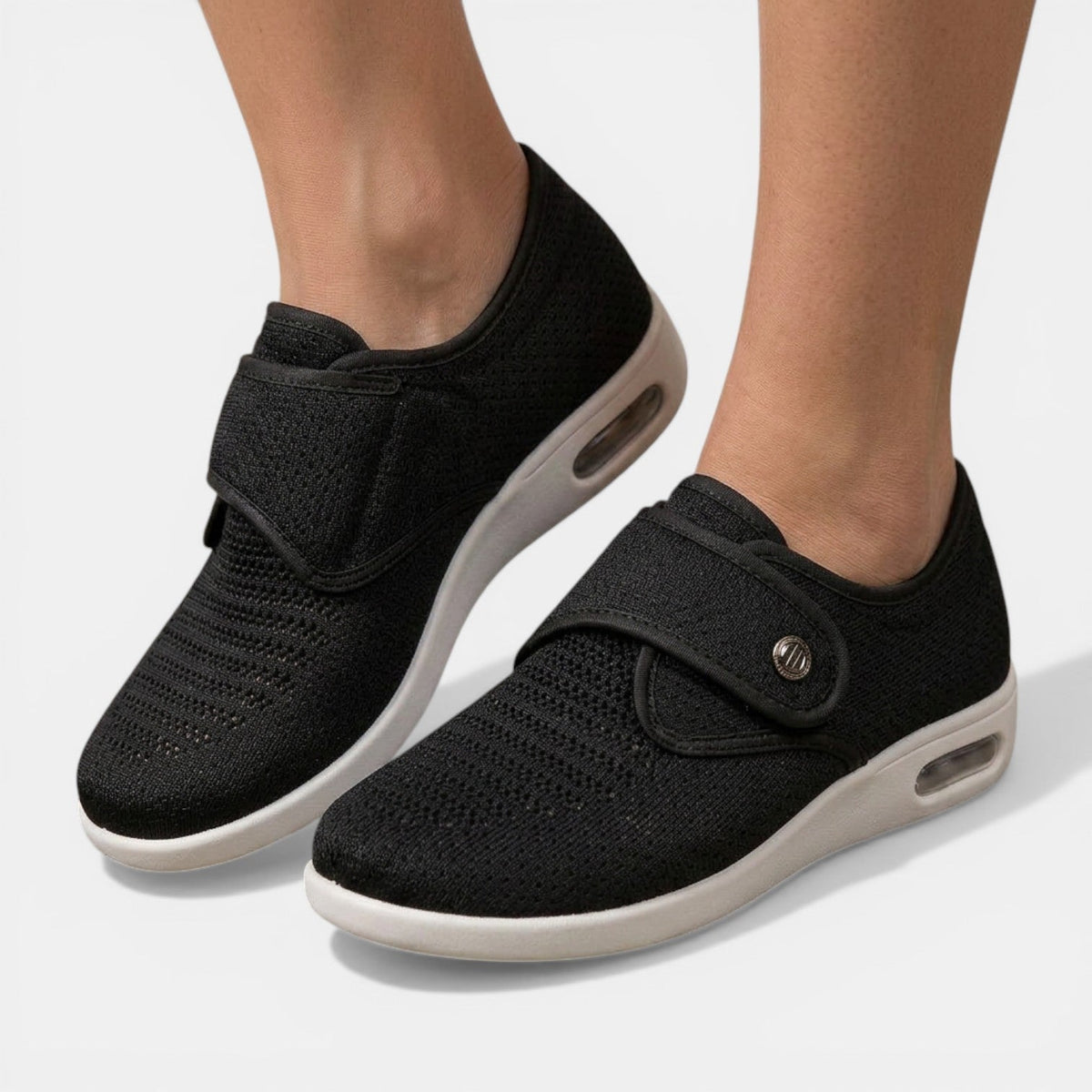 Candice - Women's Cushioned Wide Fit Trainers with Strap