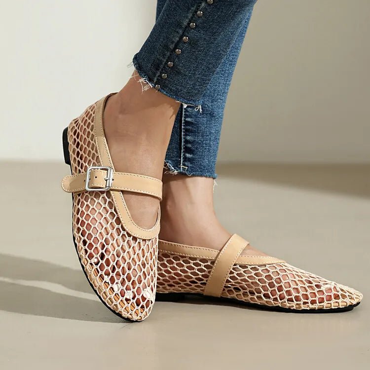 Lena - Women's Wide Toe Box Mesh Ballet Flats - photo 3