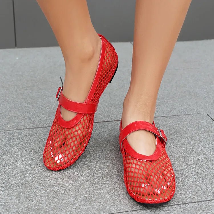 Lena - Women's Wide Toe Box Mesh Ballet Flats - photo 10