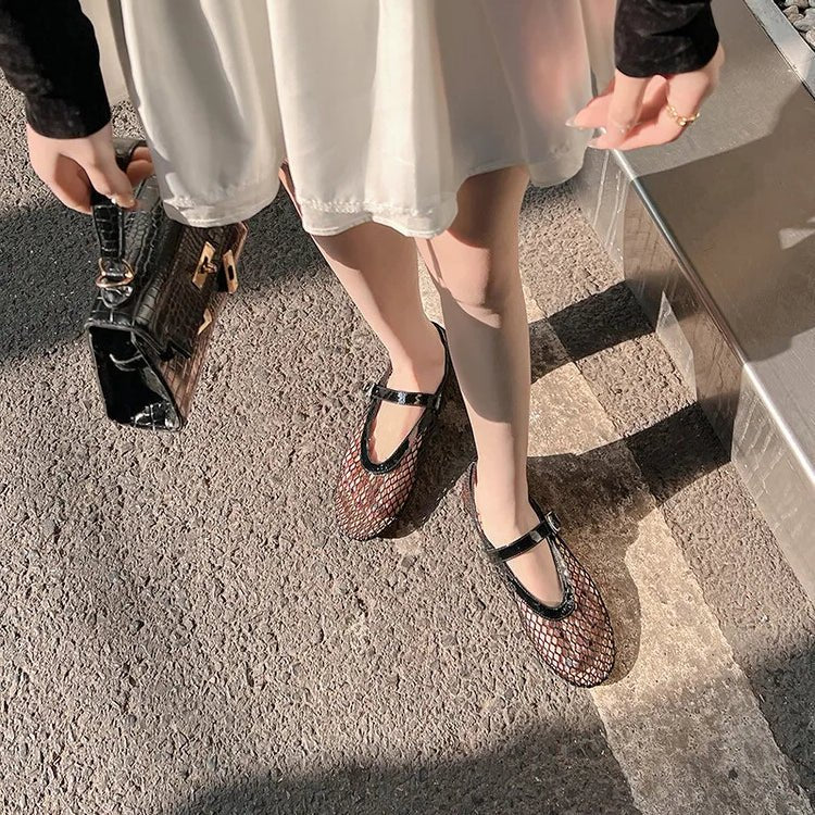 Lena - Women's Wide Toe Box Mesh Ballet Flats - photo 21