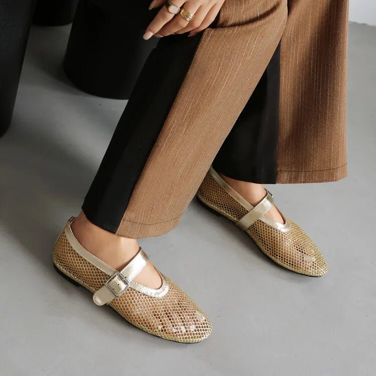 Lena - Women's Wide Toe Box Mesh Ballet Flats - photo 7