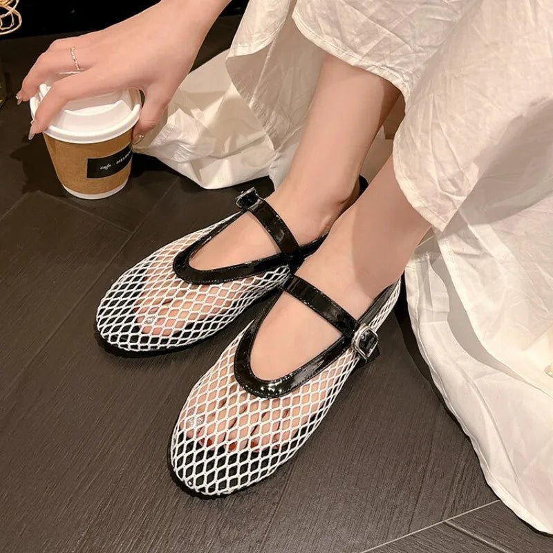 Lena - Women's Wide Toe Box Mesh Ballet Flats - photo 24