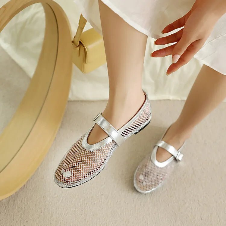 Lena - Women's Wide Toe Box Mesh Ballet Flats - photo 9