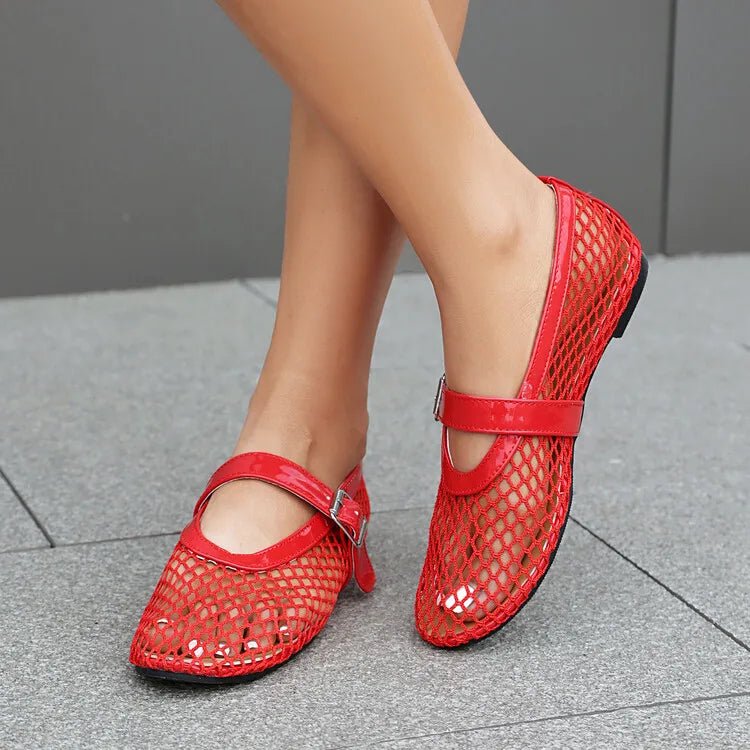 Lena - Women's Wide Toe Box Mesh Ballet Flats - photo 12