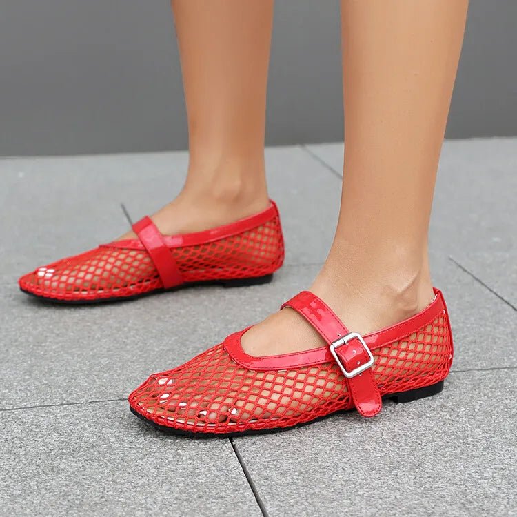 Lena - Women's Wide Toe Box Mesh Ballet Flats - photo 11