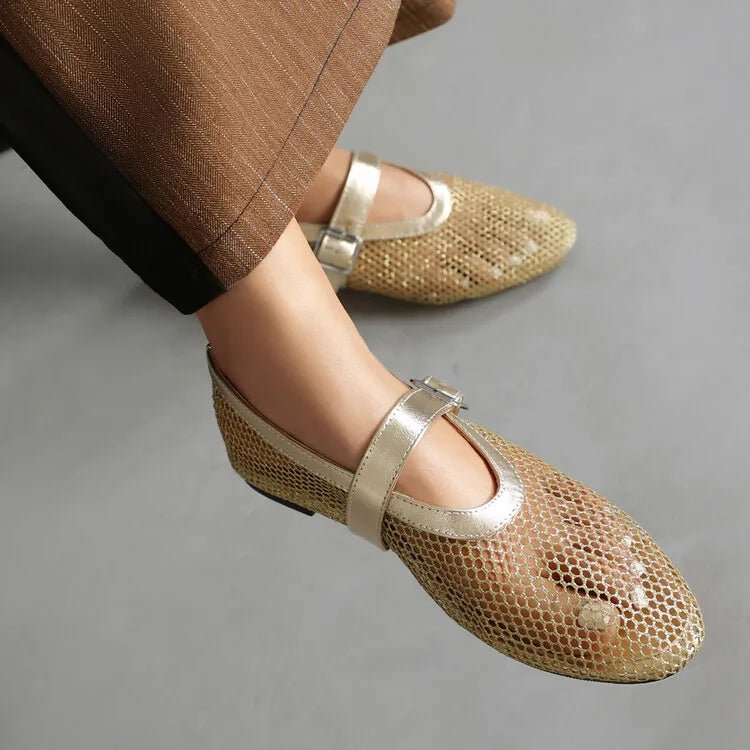 Lena - Women's Wide Toe Box Mesh Ballet Flats - photo 6