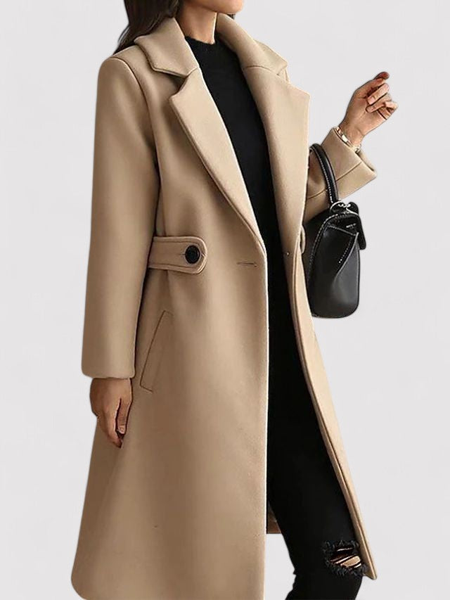 Mirella - Women's Wool Blend Coat with Belt