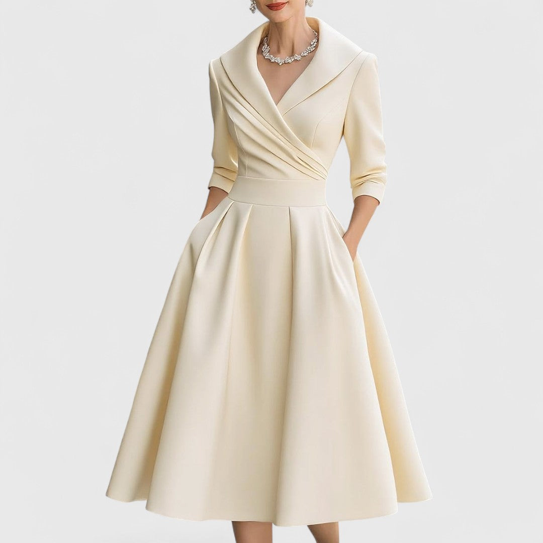 Elegant Midi Dress with V-Neckline for Women - photo 4