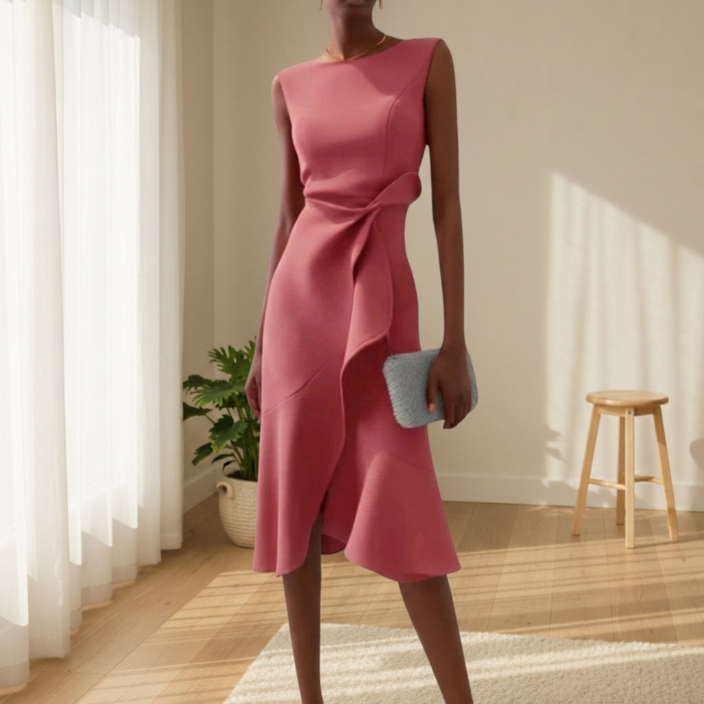 Vesta - Women's Draped Asymmetric Midi Dress - photo 3