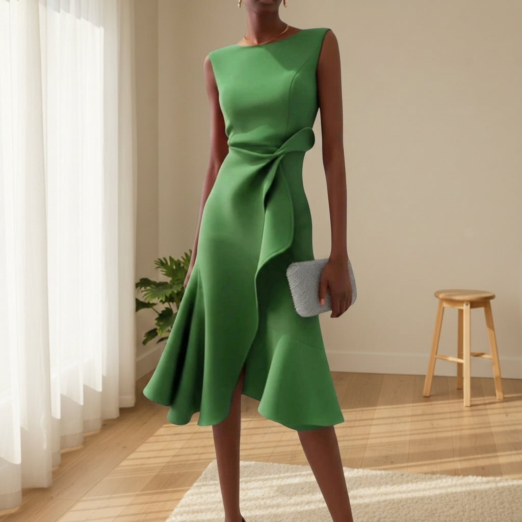 Vesta - Women's Draped Asymmetric Midi Dress - photo 7