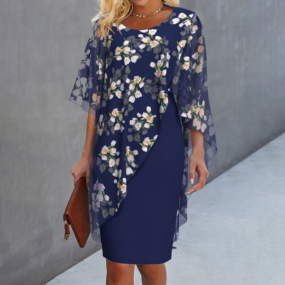 Roseanna - Women's Dress with Overlay Panel