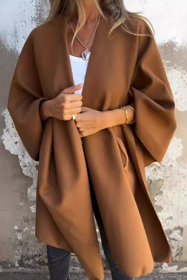 Eugenia - Women's Draped Cape with Open Front