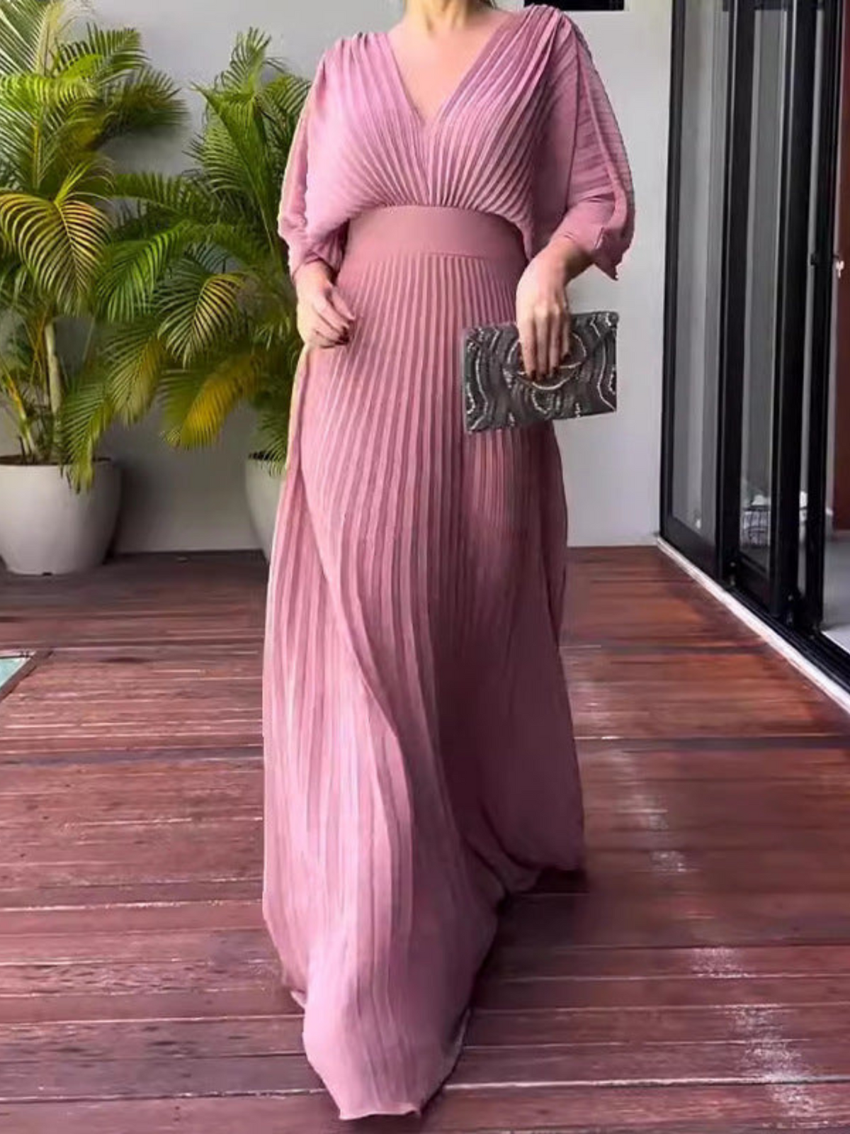 Maddy - Vibrant Pleated Maxi Dress - photo 9