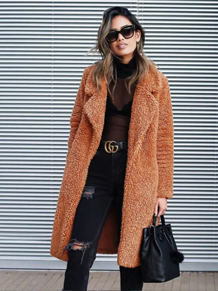 Soft Women's Fleece Teddy Coat Long Style - photo 5