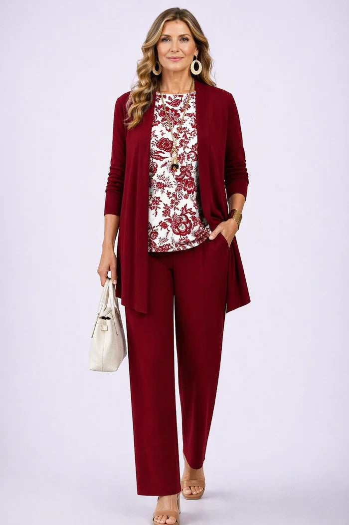 Women's Three-Piece Printed Set with Jacket and Pants