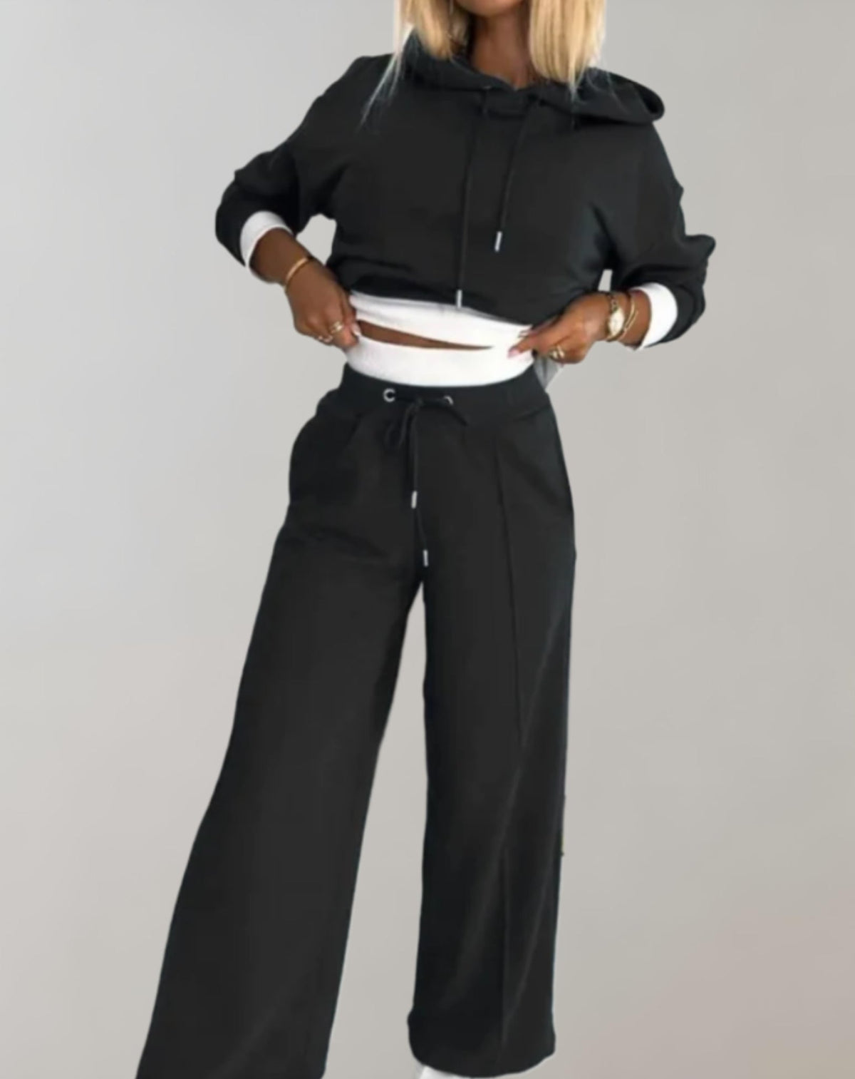 Bethany | Women's Two Piece Wide Leg Tracksuit Set - photo 1