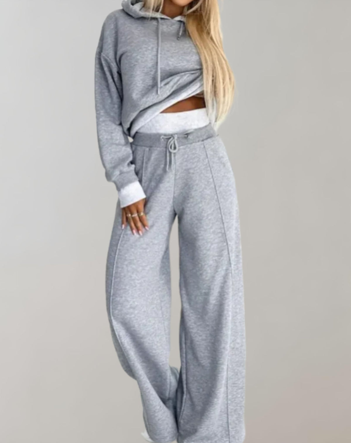 Bethany | Women's Two Piece Wide Leg Tracksuit Set - photo 3