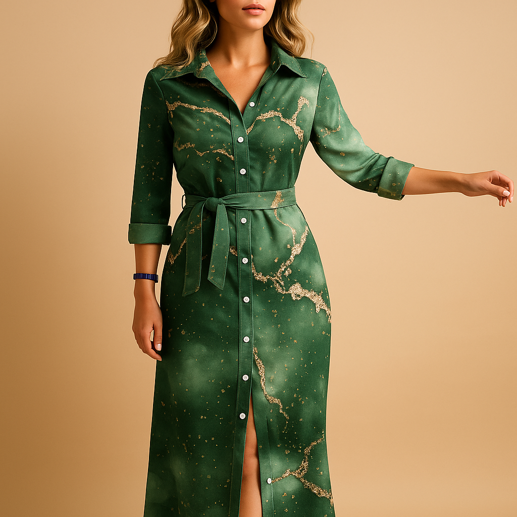 Hazel - Women's Flowy Summer Maxi Dress with Short Sleeves - photo 2