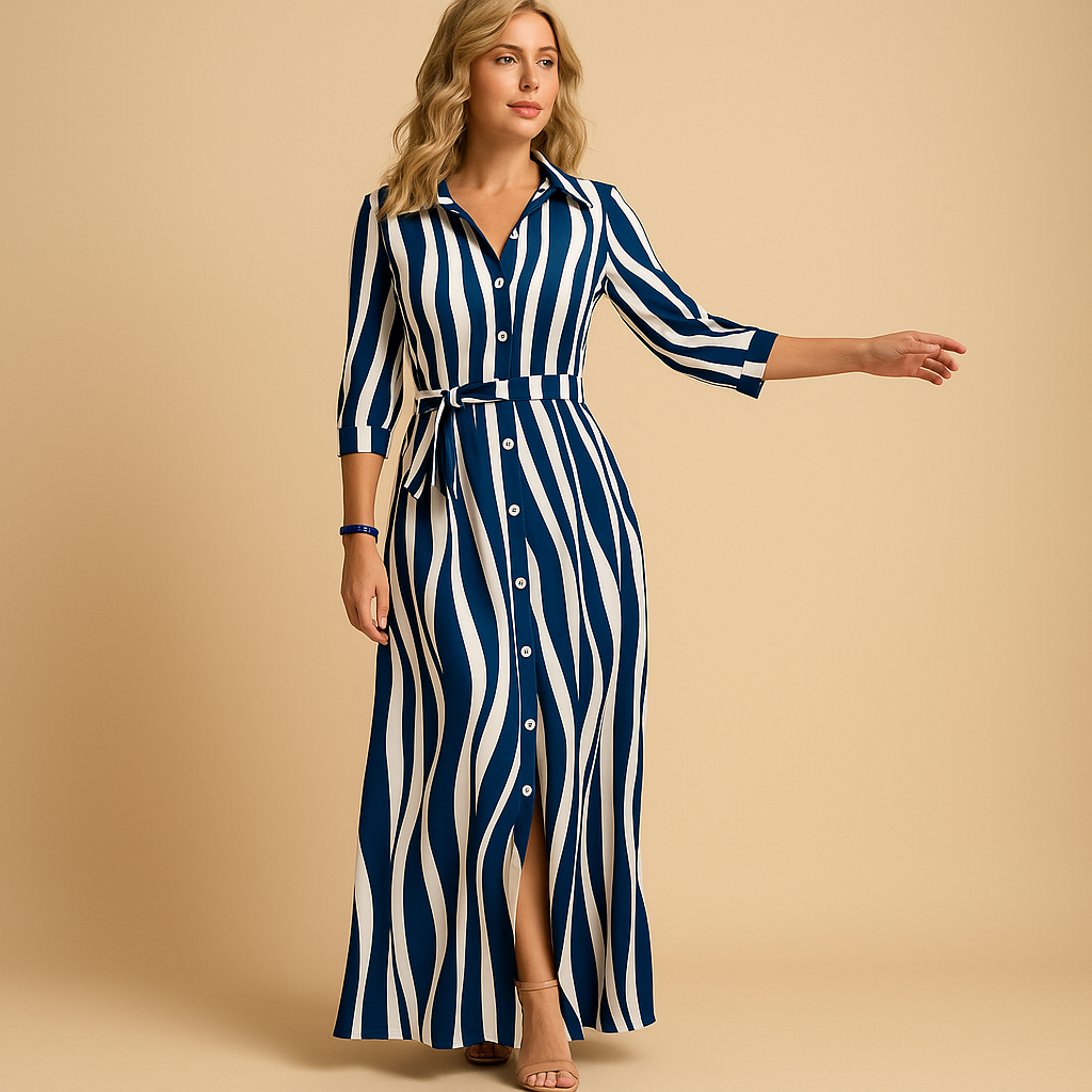 Hazel - Women's Flowy Summer Maxi Dress with Short Sleeves - photo 5